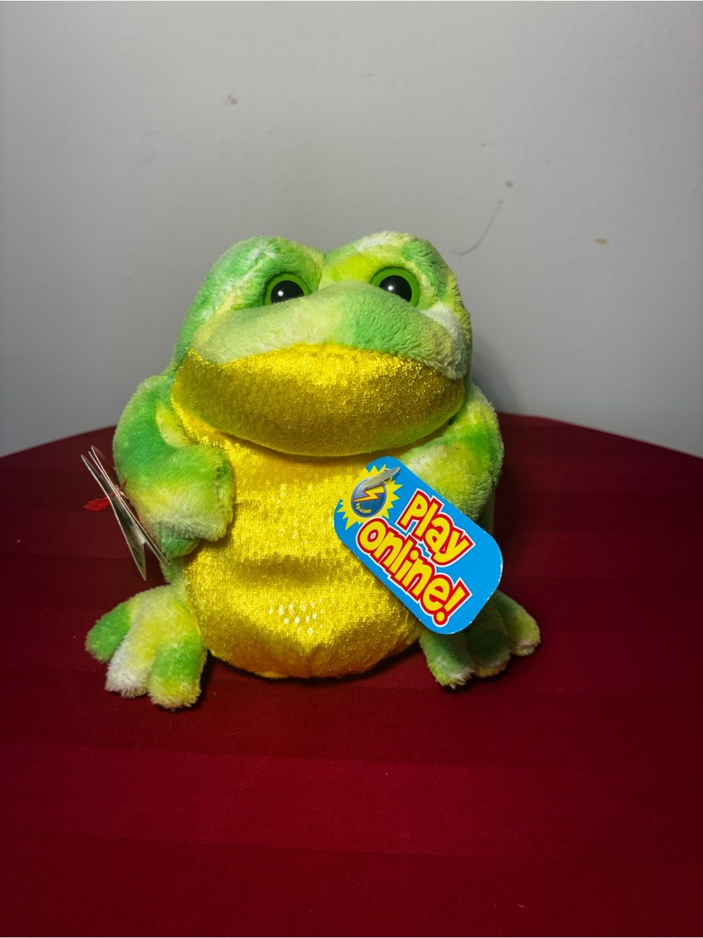 Ty Beanie Babies “Play Online!” Frog Plush w/ Tags Green Yellow Sparkle Belly - Picture 2 of 9
